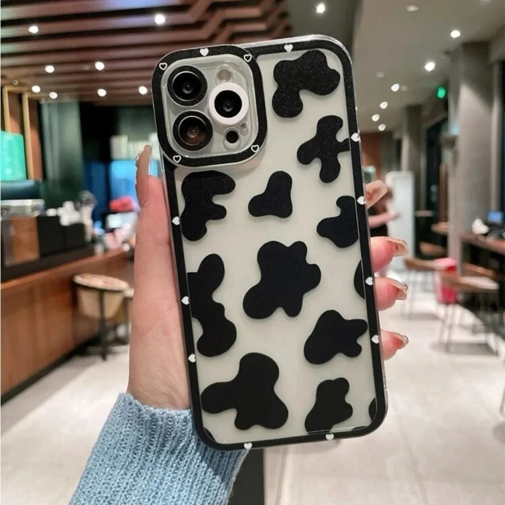⚠️Clearance iPhone 14/Pro/Pro Max Cow Pattern Clear Phone Case - Picture 2 of 3